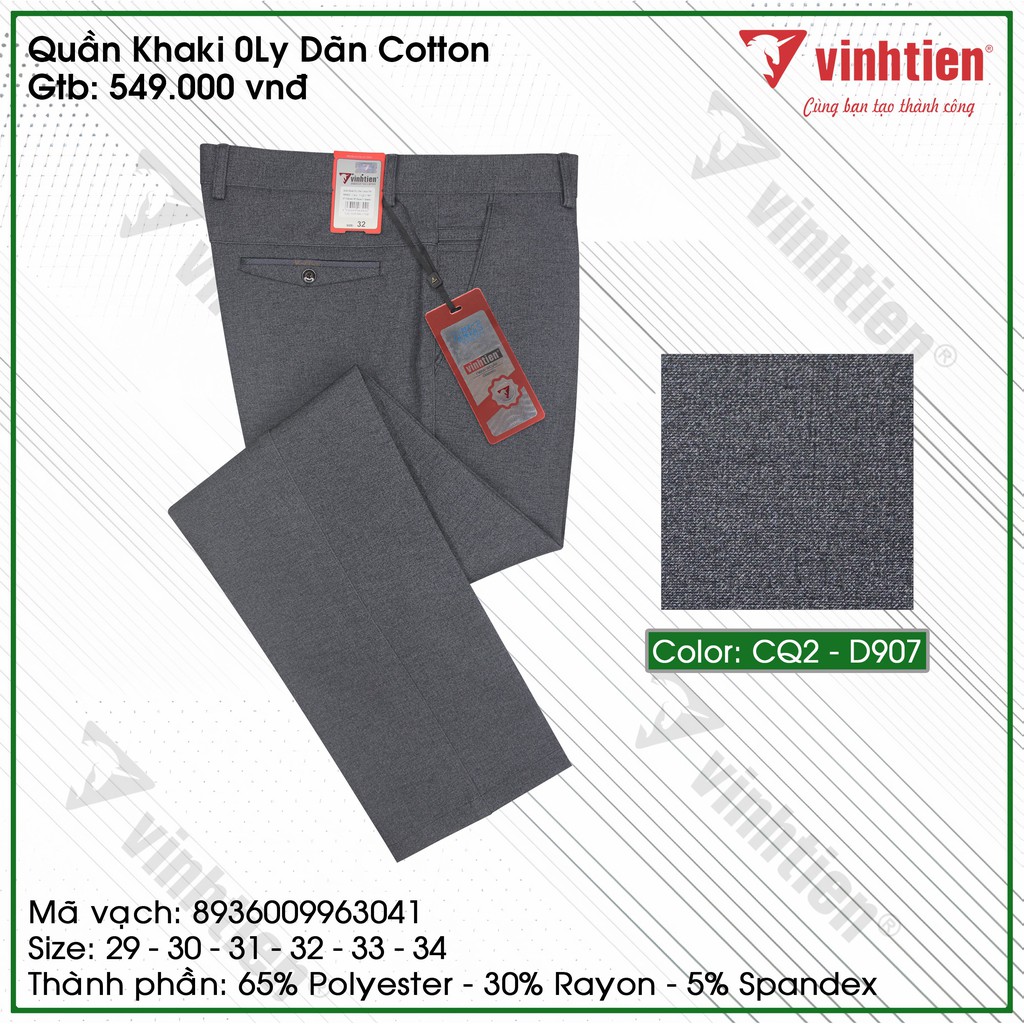 Quần Kaki 0ly Vải Dãn 4 Chiều Vĩnh Tiến 549