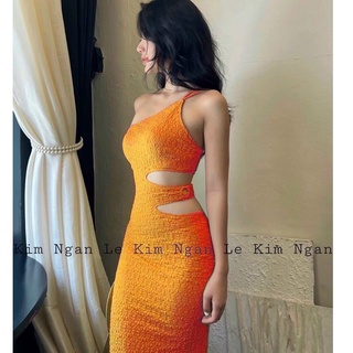 Đầm body dây chéo khoét eo maxi sang chảnh
