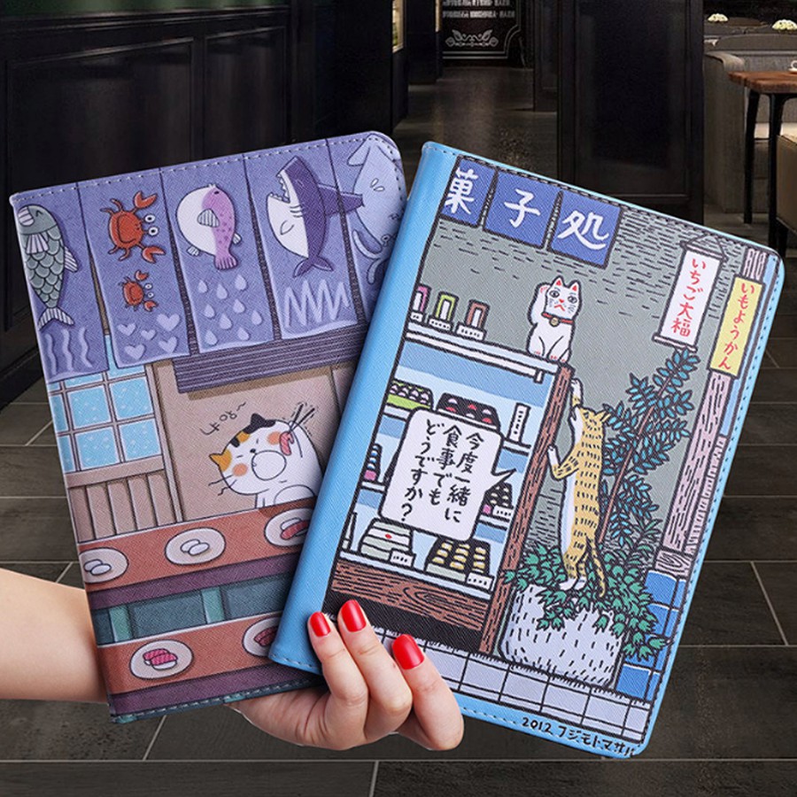 [Viền Silicone] Bao Da iPad Japan Style Mèo Xinh (P4)