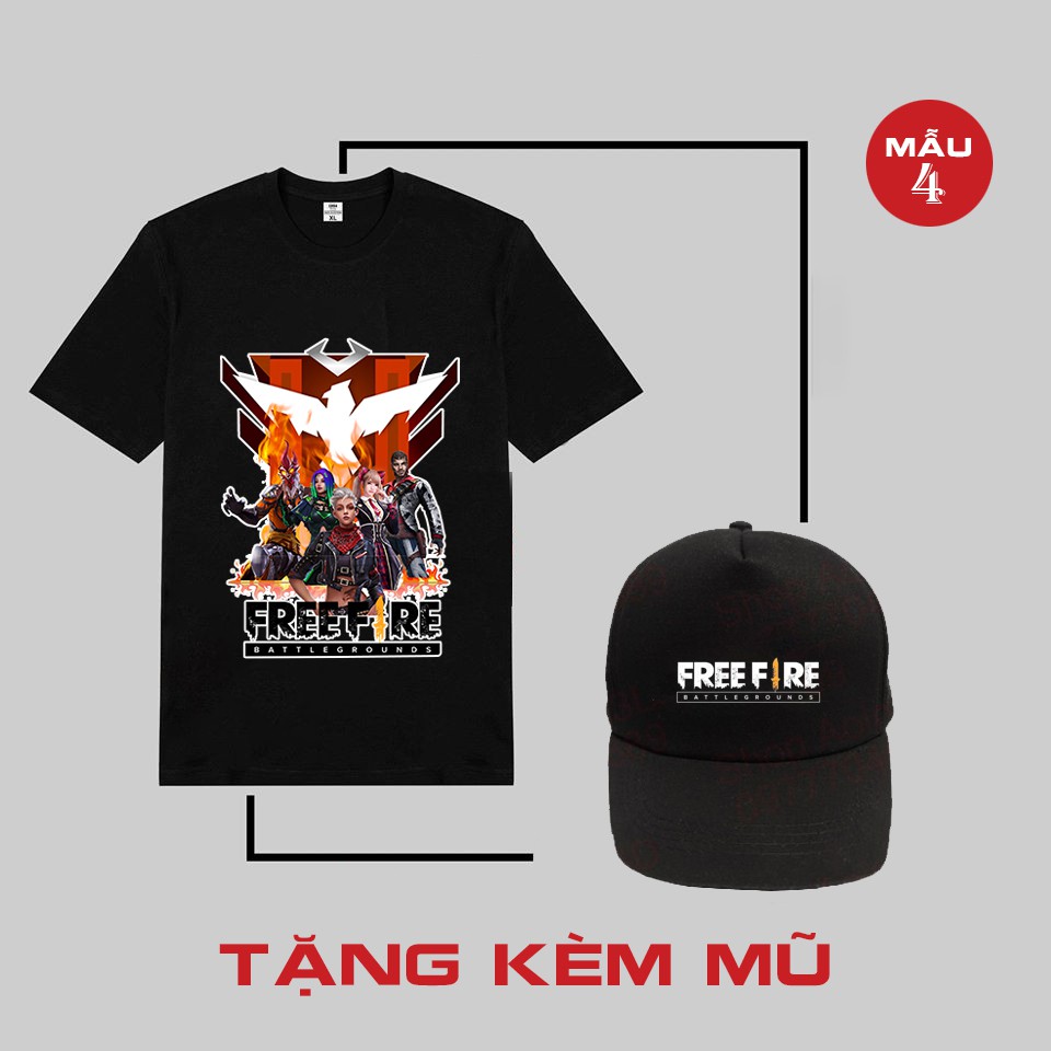ÁO FREE FIRE⚡️TẶNG KÈM MŨ FF⚡BST Áo thun game in hình Free Fire cực chất | BigBuy360 - bigbuy360.vn