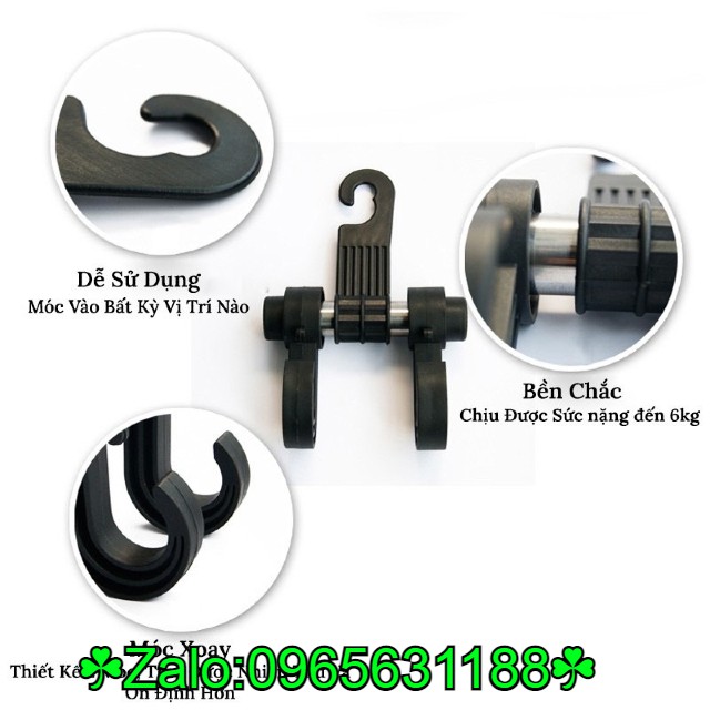 Móc treo đồ sau ghế ô tô tiện dụng ( 1 móc chia 2) Loại 1