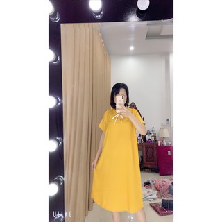 Váy bầu thiết kế nơ trắng mới