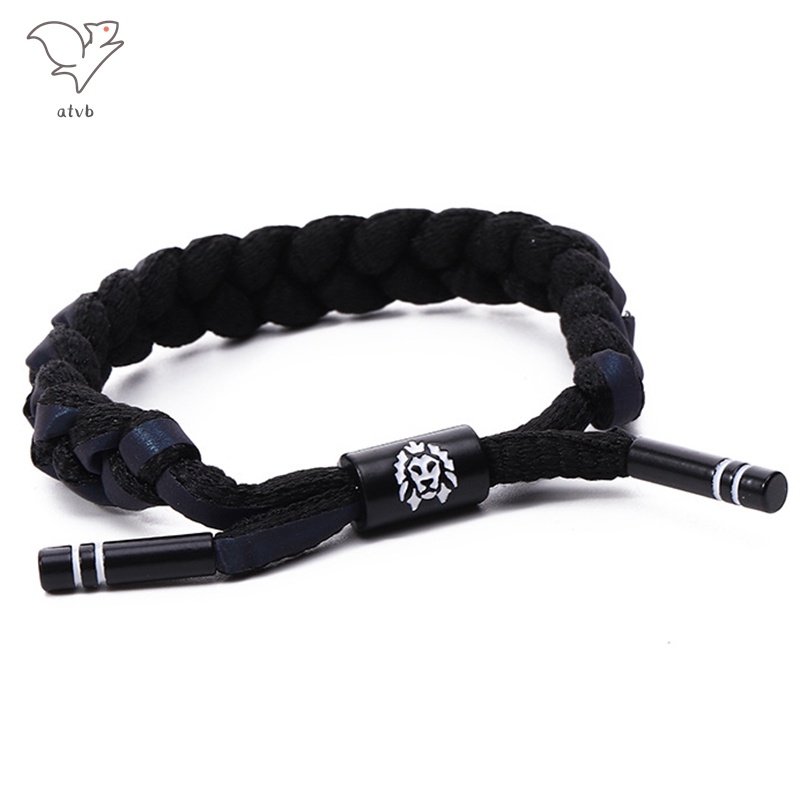 Vòng Tay Dây Giày Bện Hình Sư Tử Samurai Trắng Đen Cổ Điển Cá Tính Không Dễ Vỡ Siêu Bền Làm Quà Tặng Tuyệt Vời