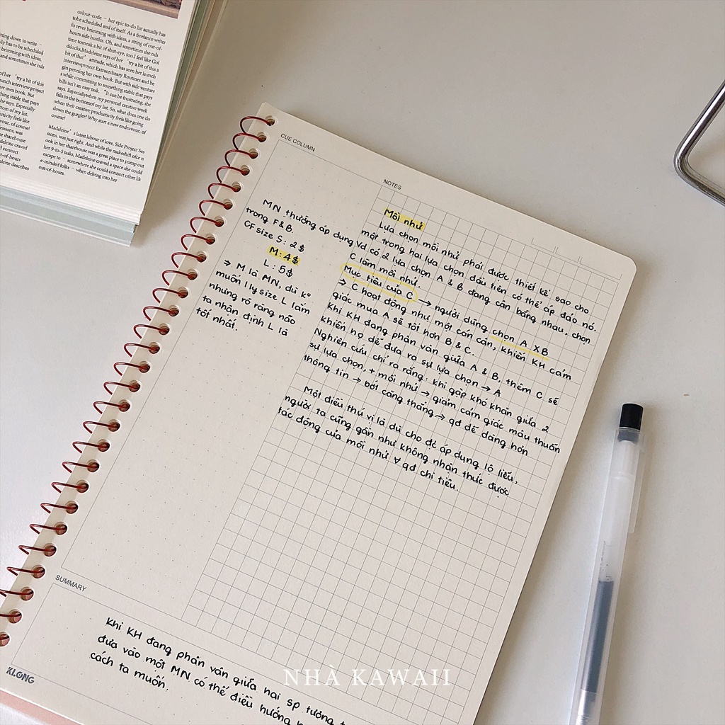Sổ lò xo giấy cornel Klong C Notes ghi chép thông minh, 80tr - 200tr || Nhà Kawaii