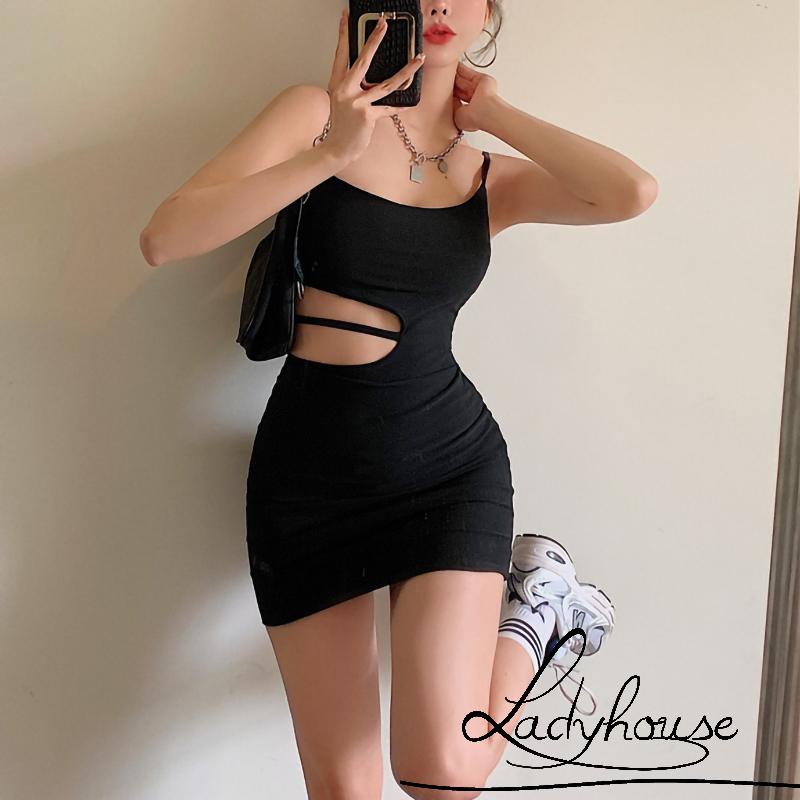 Đầm Hai Dây Ôm Dáng Màu Sắc Trơn Quyến Rũ Dành Cho Nữ