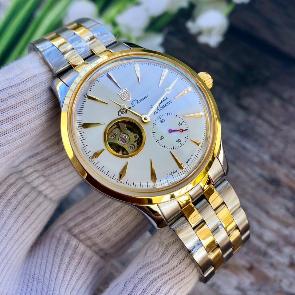 Đồng hồ nam dây kim loại Automatic Olym Pianus OP99141-77 OP99141-77AGSK trắng