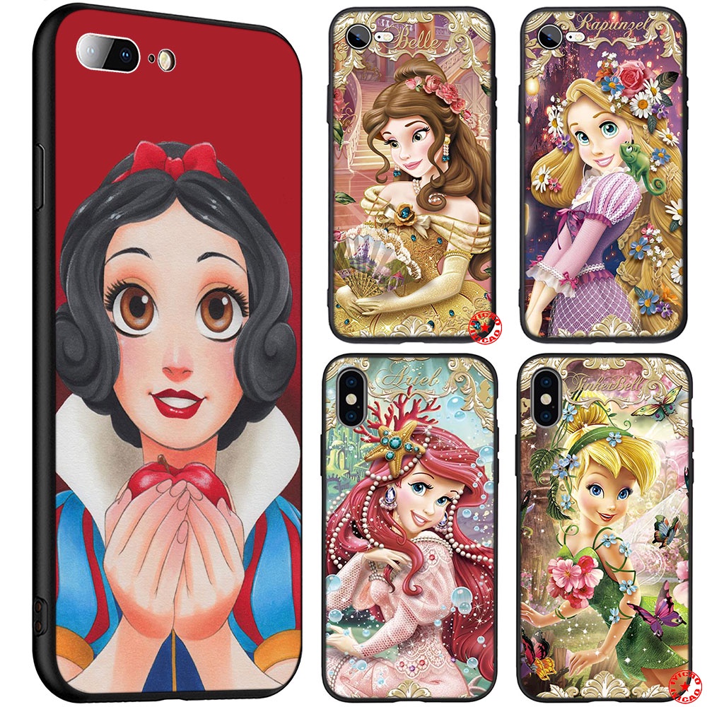 Ốp Điện Thoại Silicon Mềm Hình Công Chúa Disney TT22 Cho iPhone 5 5S 6 6S 7 8 11 Pro Max Plus SE XR