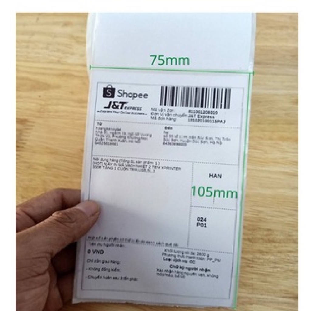 Giấy In Nhiệt 75x105 mm - Tem Vận Chuyển 7x10,5 cm