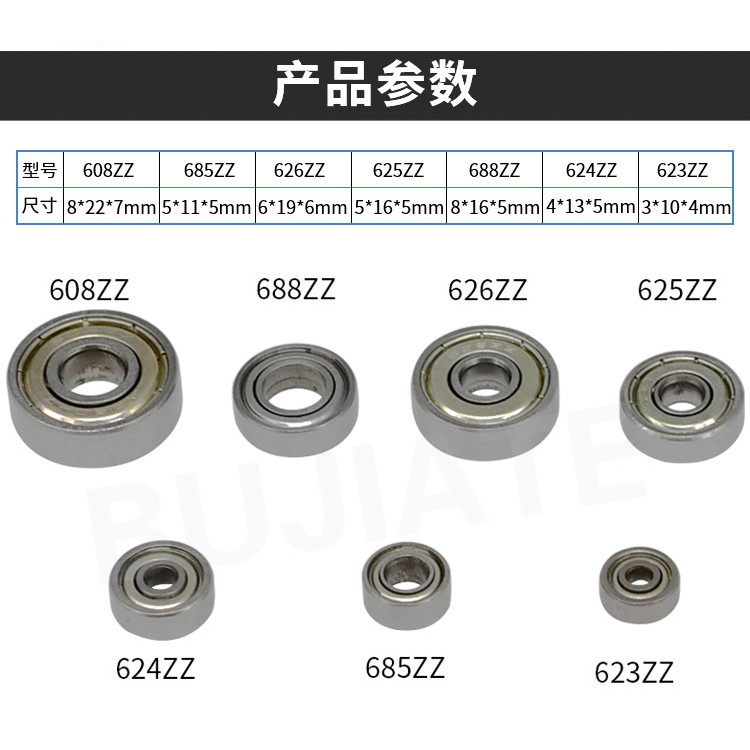 Bạc đạn,vòng bi MR85 MR148 HK0408 608ZZ, 623ZZ, 624ZZ, 625ZZ,688ZZ