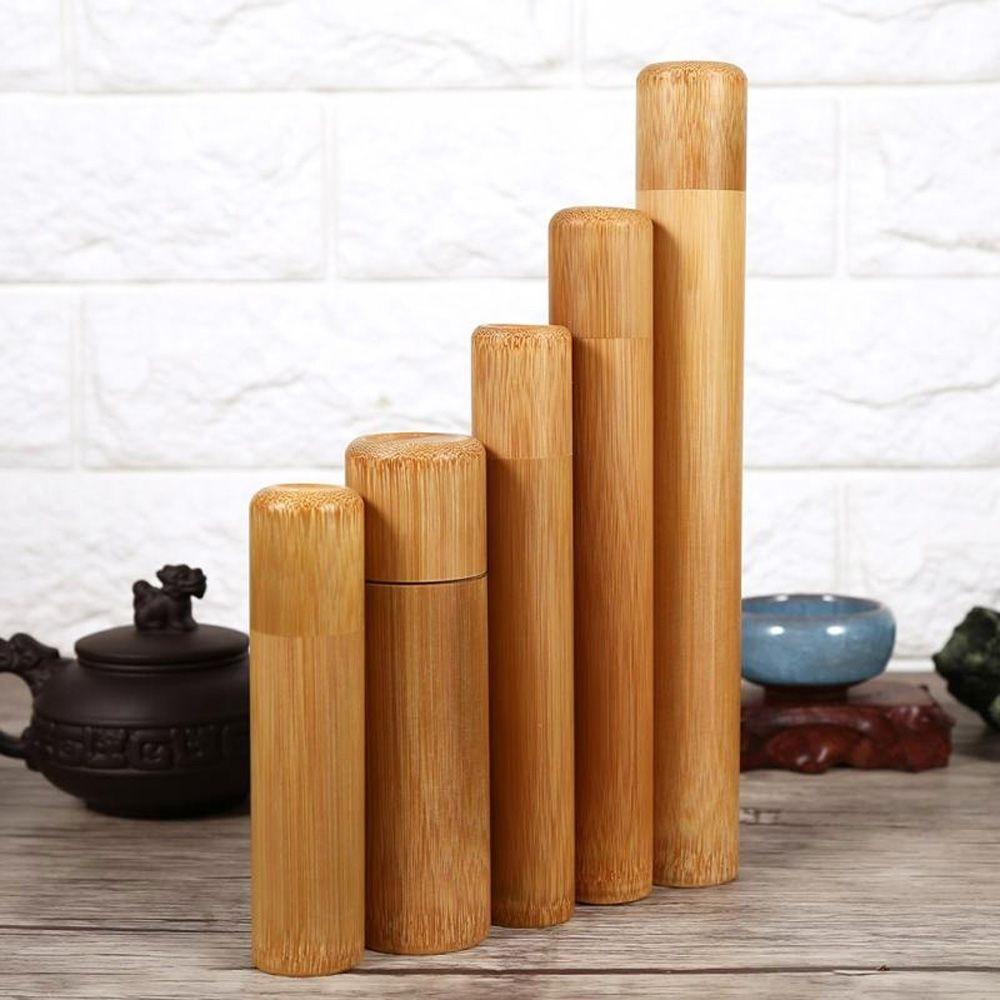 Ống Đựng Trà Handmade Hình Tròn Bằng Tre