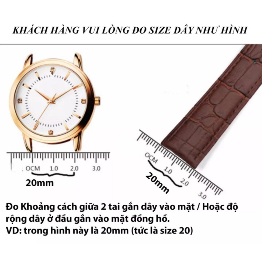 Dây đồng hồ da bò sáp - Đủ size 12/14/16/18/20/22/24 - Thương hiệu uy tín Hima Leather DDH-SAP