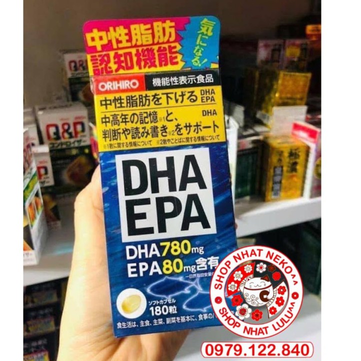 Viên uống EPA DHA bổ não Orihiro Nhật Bản loại 180 viên shopnhatlulu | Thế Giới Skin Care