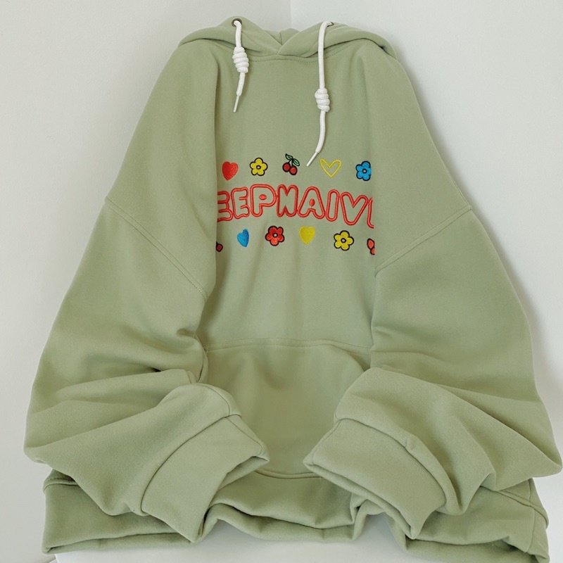 Áo hoodie nỉ unisex Homies liền mũ có túi thêu chữ NAIVE | BigBuy360 - bigbuy360.vn