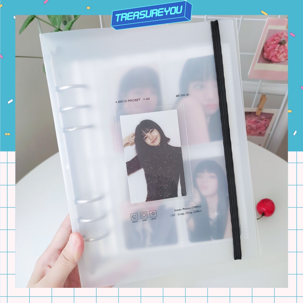 Binder bìa cứng A5 sổ đựng card ảnh 6 còng