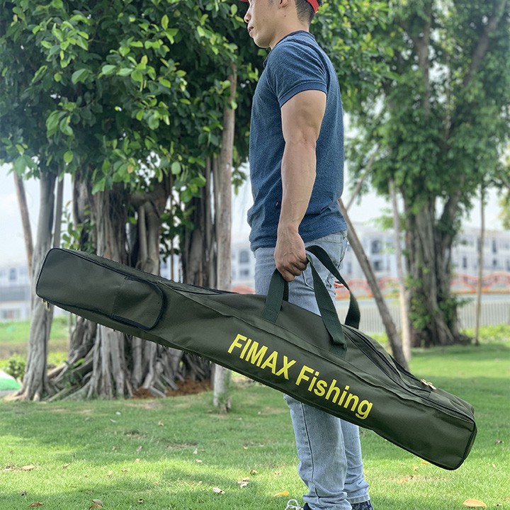 [HOT] Túi đựng cần câu máy 2 ngăn cao cấp siêu rộng Fimax Fishing đựng hơn 10 cần - Túi đựng cần 2 khúc câu cá tra