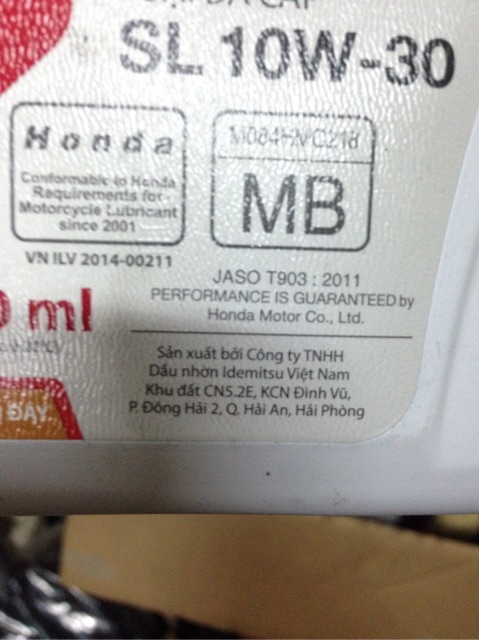 Nhớt xe số Dầu nhớt động cơ xe máy nhật bản IDEMITSU 10w40 sl(cấp cho Honda Việt nam)