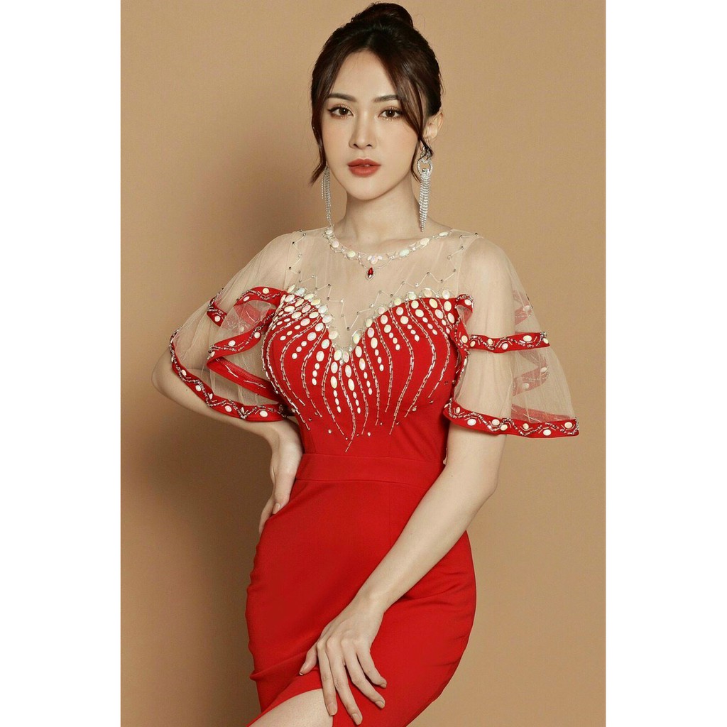 Đầm maxi dạ hội kết hạt siêu sang - Mua đầm dạ hội đẹp giá rẻ