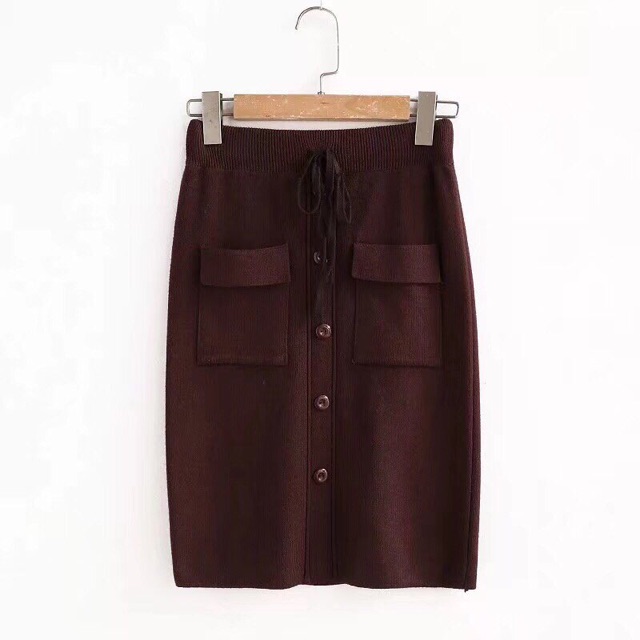 Chân váy len , có túi. - Form đẹp