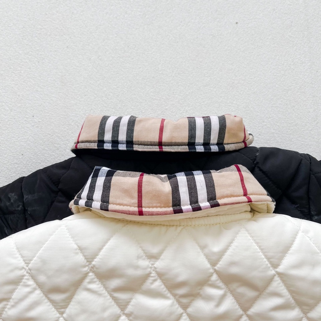 Áo khoác phao giữ ấm mùa đông họa tiết kẻ ô phong cách phương Tây cho bé 0-3 tuổi