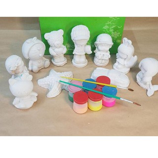 BỘ TÔ TƯỢNG 10 HÌNH TẶNG MẦU, CHỔI.