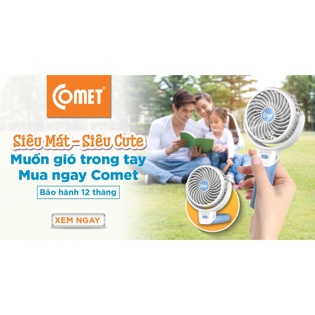 Combo cho Mẹ và Bé: Quạt sạc COMET CRF0904 &amp; Đèn bàn COMET CT413
