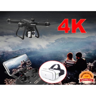 Flycam drone video 4k tối tân bản châu âu hs700 có gps + kính 3d vr