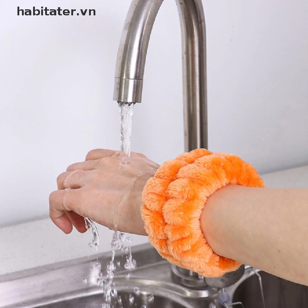 1 Dây Đeo Cổ Tay Màu Trơn Thấm Hút Tốt Tiện Dụng Khi Rửa Mặt / Chạy Bộ