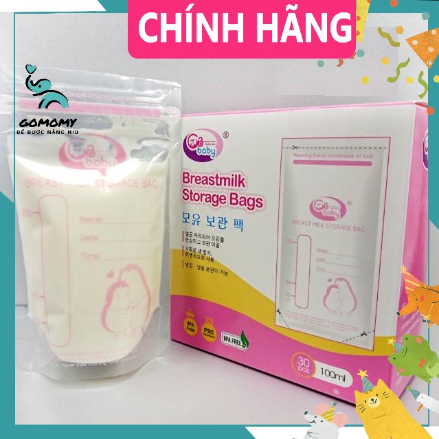 [Hàng chính hãng] Túi trữ sữa Gb Baby 100ml hộp 30 túi