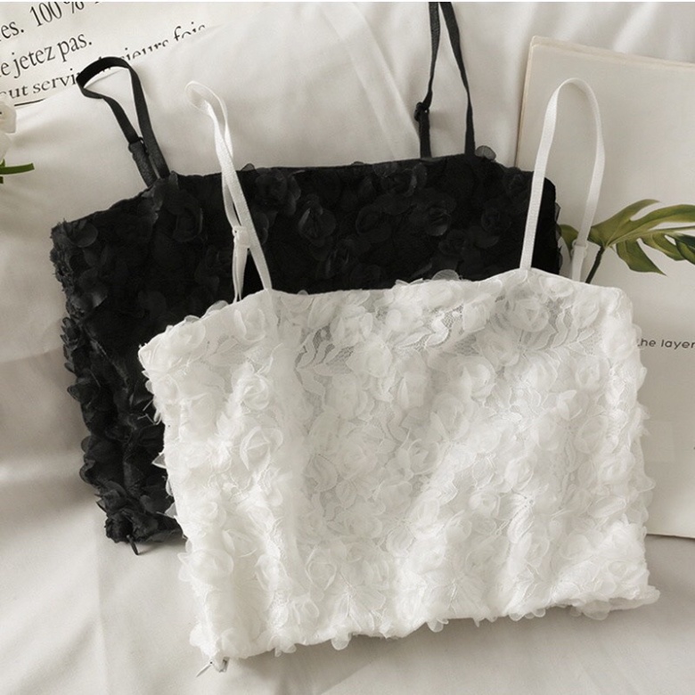 Áo bra 2 dây hoa hồng cuộn cực xinh
