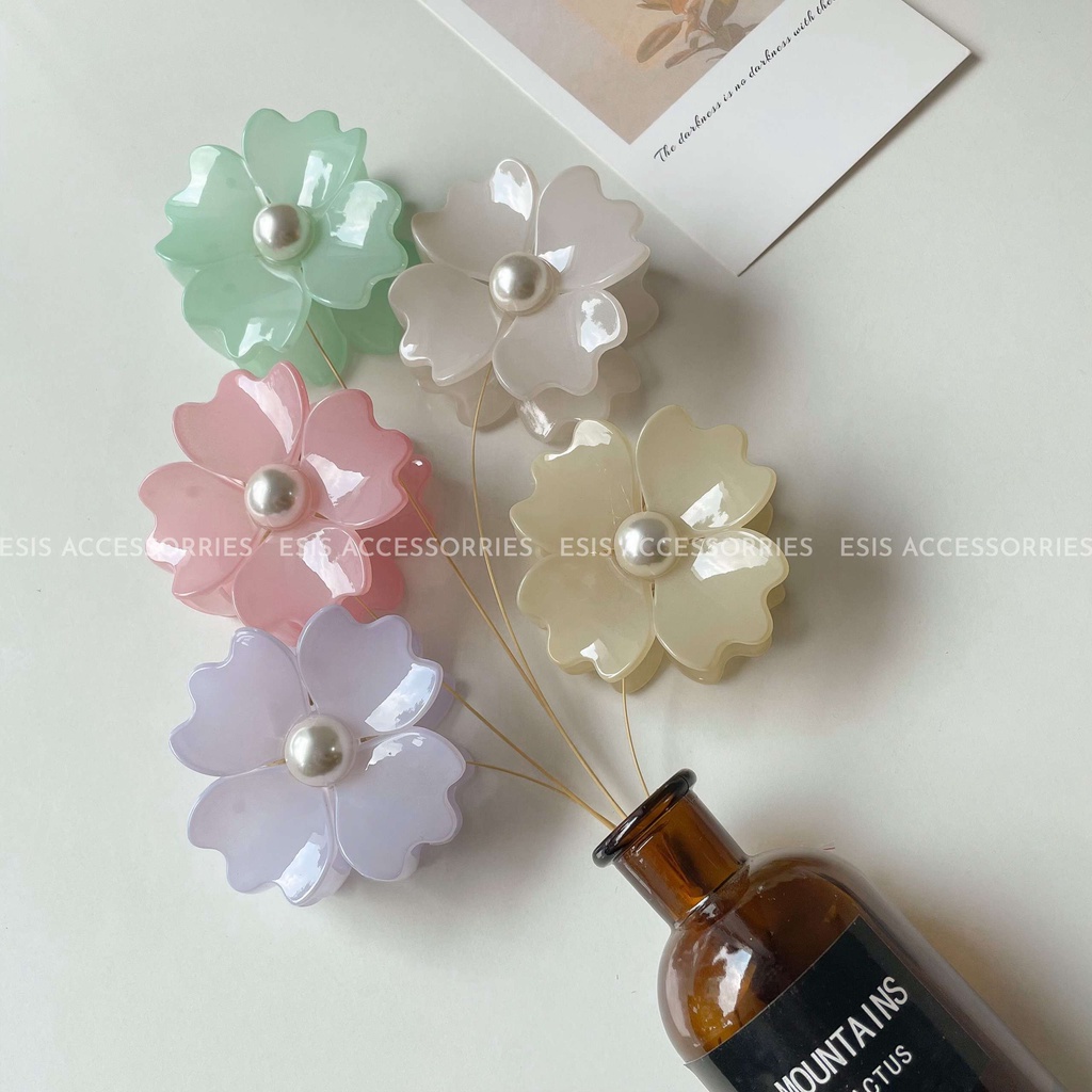 KẸP GẮP TÓC NỮ HÌNH HOA TONE MÀU PASTEL XINH XẮN HÀN QUỐC ESIS ACCESSORIES