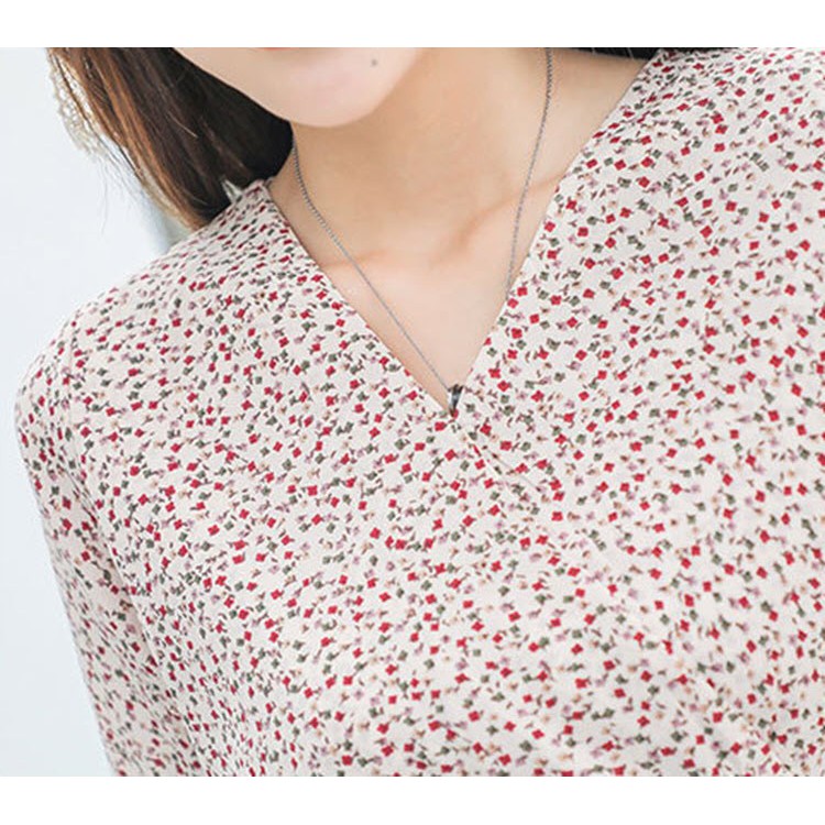 D593803 - Đầm xòe hoa nhí hàng nhập