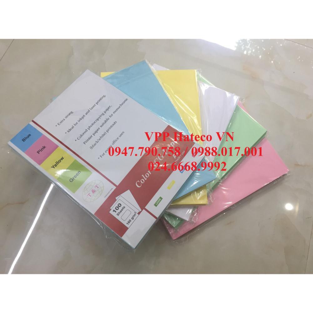 Bìa màu T&T A4 ĐL160gsm Thái Lan - Bìa màu ngoại chính hãng