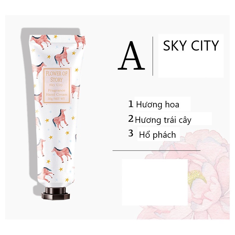 Combo 5 Kem dưỡng da tay FLOWER OF STORY hương nước hoa 30g