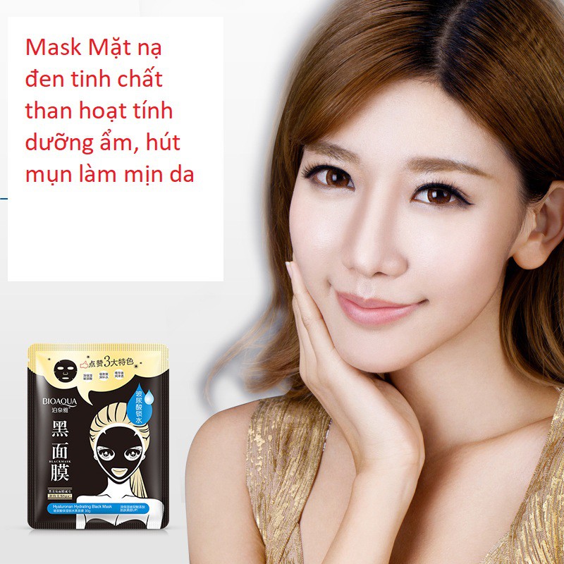 Mask Mặt nạ đen tinh chất than hoạt tính dưỡng ẩm, hút mụn làm mịn da