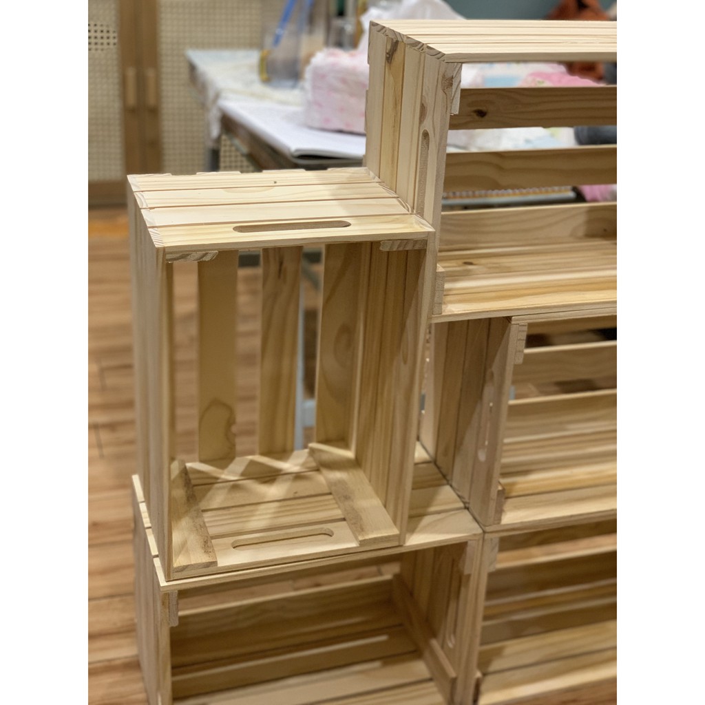 [HÌNH THẬT] Thùng gỗ thông sơn màu theo yêu cầu - Hộp gỗ decor trang trí shop đẹp | BigBuy360 - bigbuy360.vn