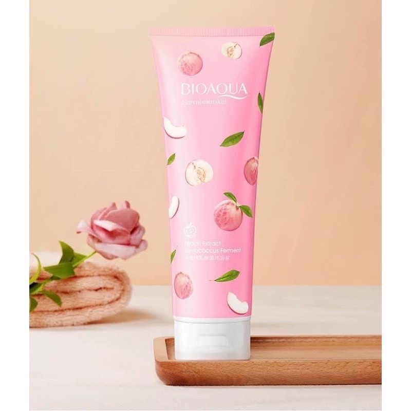 2 IN 1 Sữa Tắm  Tẩy Tế Bào Chết Đào  Thơm Ngọt Ngào 🧁 Bioaqua