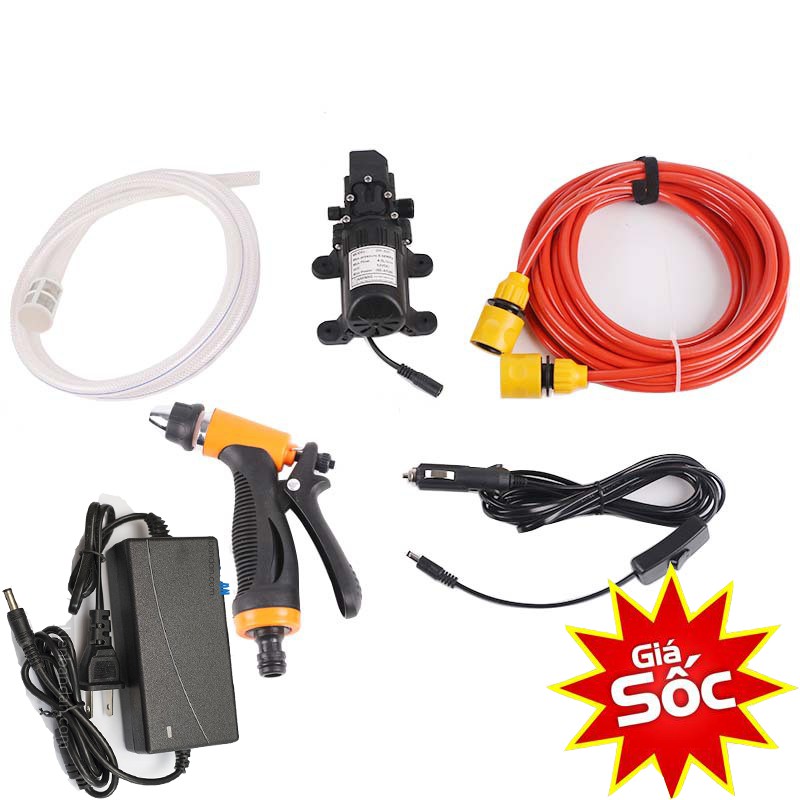 máy bơm nước rửa xe áp lực 12v 65w