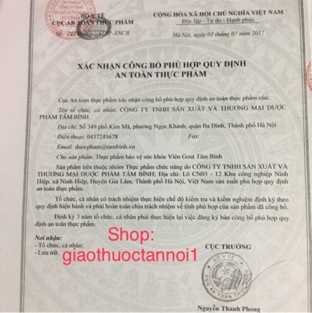 Viên Gout Tâm Bình