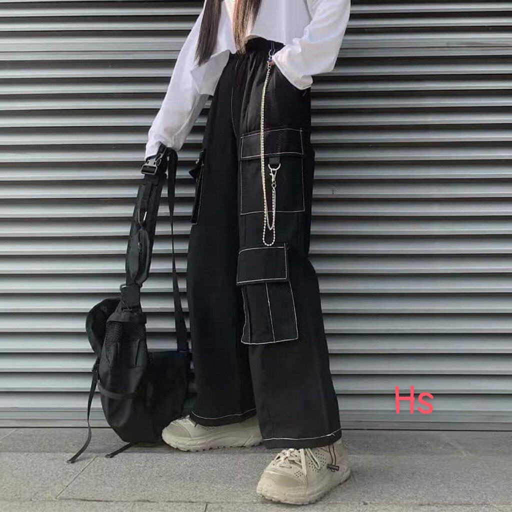 Quần Jogger Nam Nữ Giả Jean Tặng Kèm Xích Form Ống Rộng Để Xuông Hoặc Rút Dây Bo Gấu Unisex M.Store