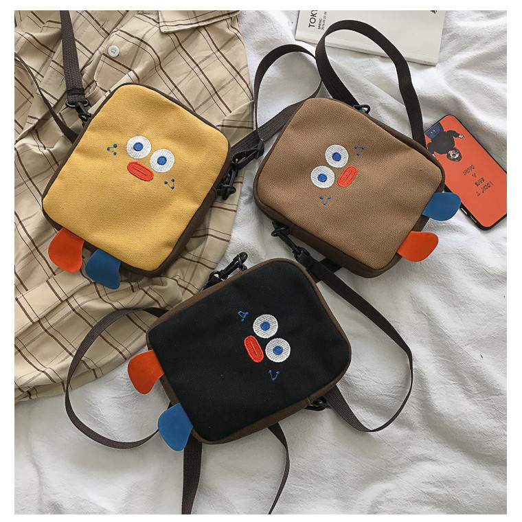 [Mã WASKT410K giảm 10K đơn 50K] Túi Tote Vải VỊT VUÔNG Kiểu Đeo Chéo Nữ Hàn Quốc Ulzzang TX26