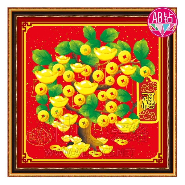 Tranh đính đá Cây Tiền 71913 (chưa đính)