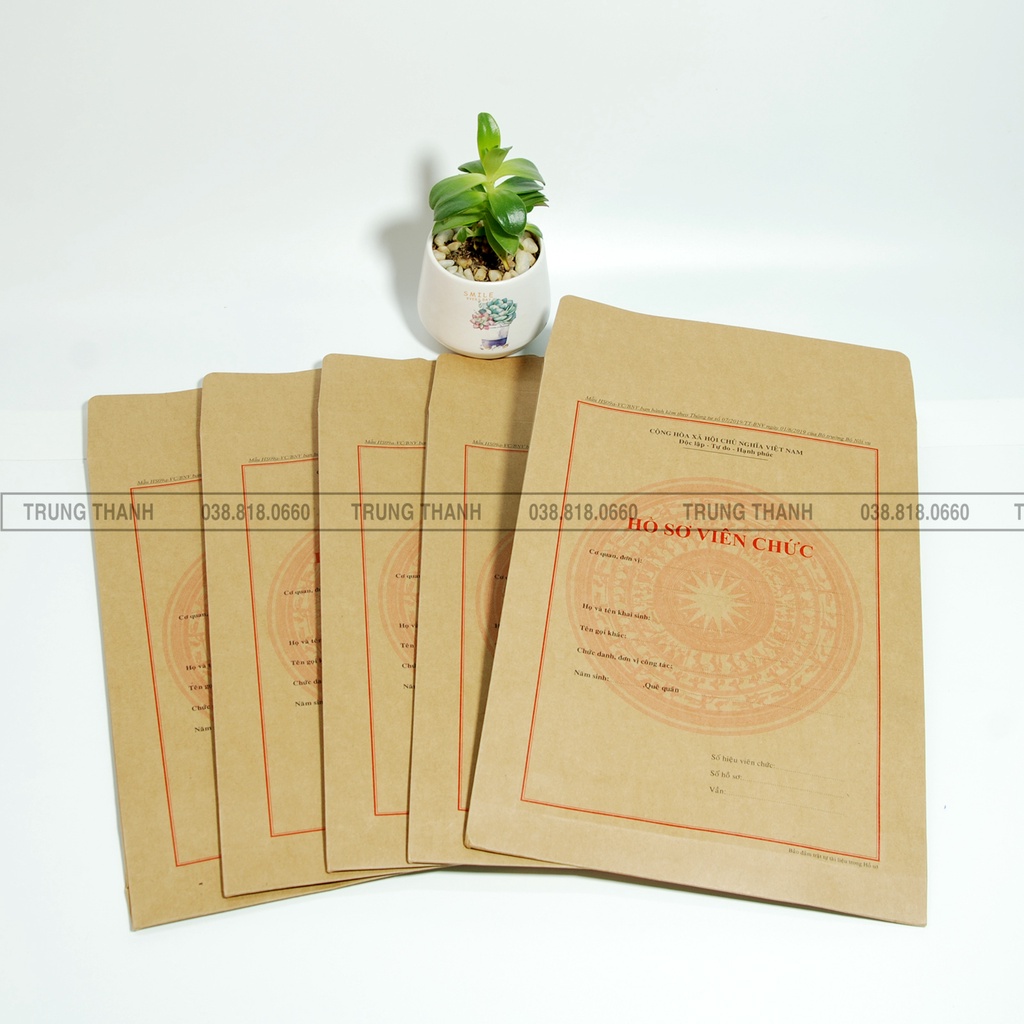 5 Vỏ túi Hồ sơ Viên Chức Theo Thông tư số 07/2019/TT-BNV ngày 01/6/2019 của Bộ trưởng Bộ Nội vụ