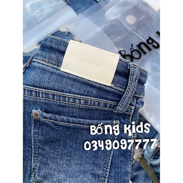 Quần Short Jean Bé Gái Mix Ren HaM