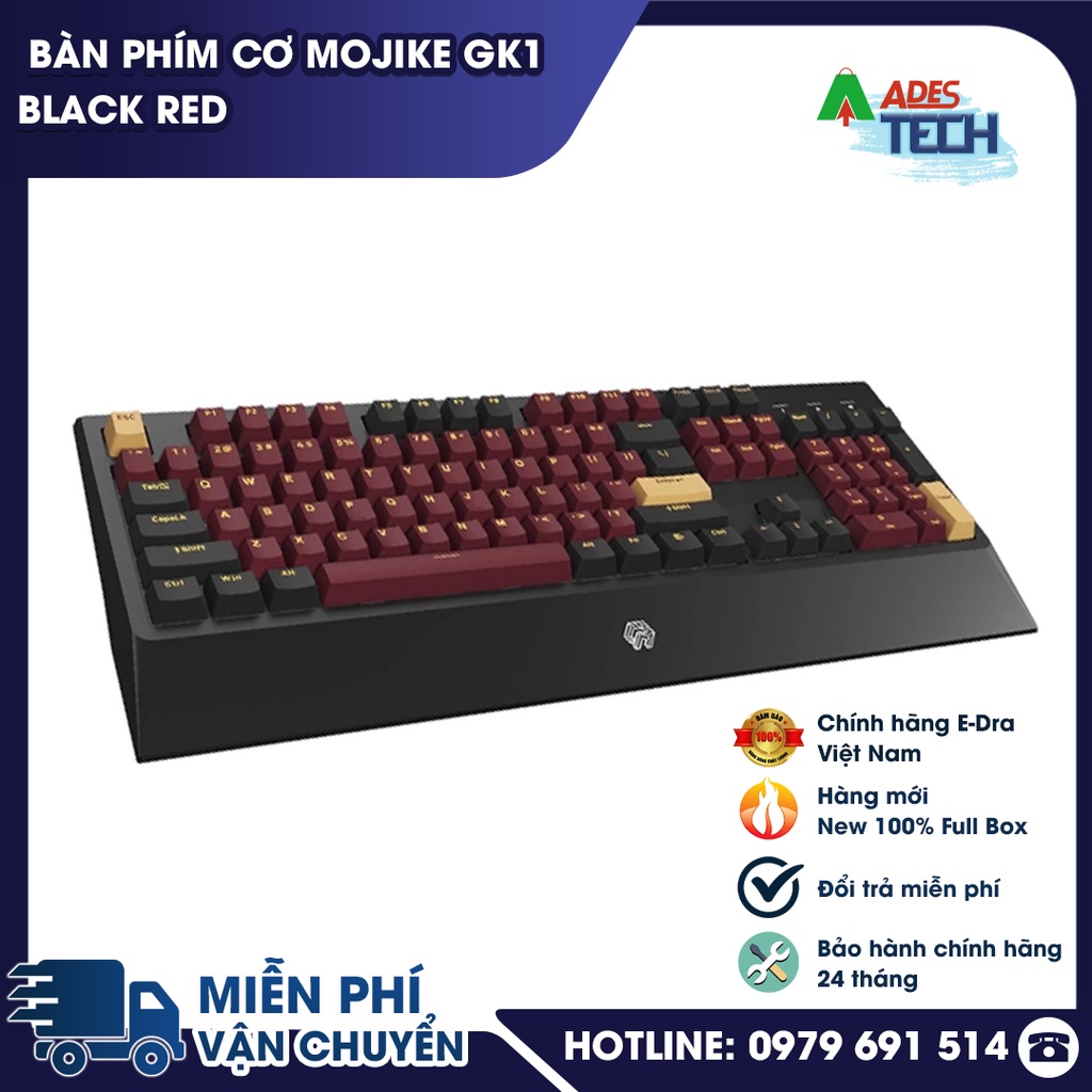 Bàn phím cơ Mojike GK1 Black Red  | Bảo hành 12 tháng