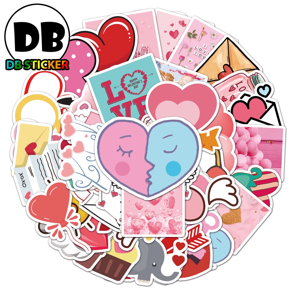 [50 Hình] Hình dán sticker phong cách tình yêu dễ thương dán trang trí mũ bảo hiểm, điện thoại, laptop - DB.115