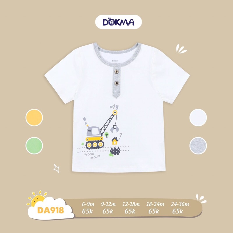 [DA918] Áo cộc tay Dokma cổ trụ cotton bé trai