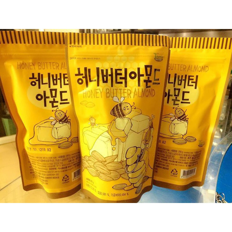 Hạt hạnh nhân tẩm mật ong của Hàn Quốc 250g - Giá rẻ