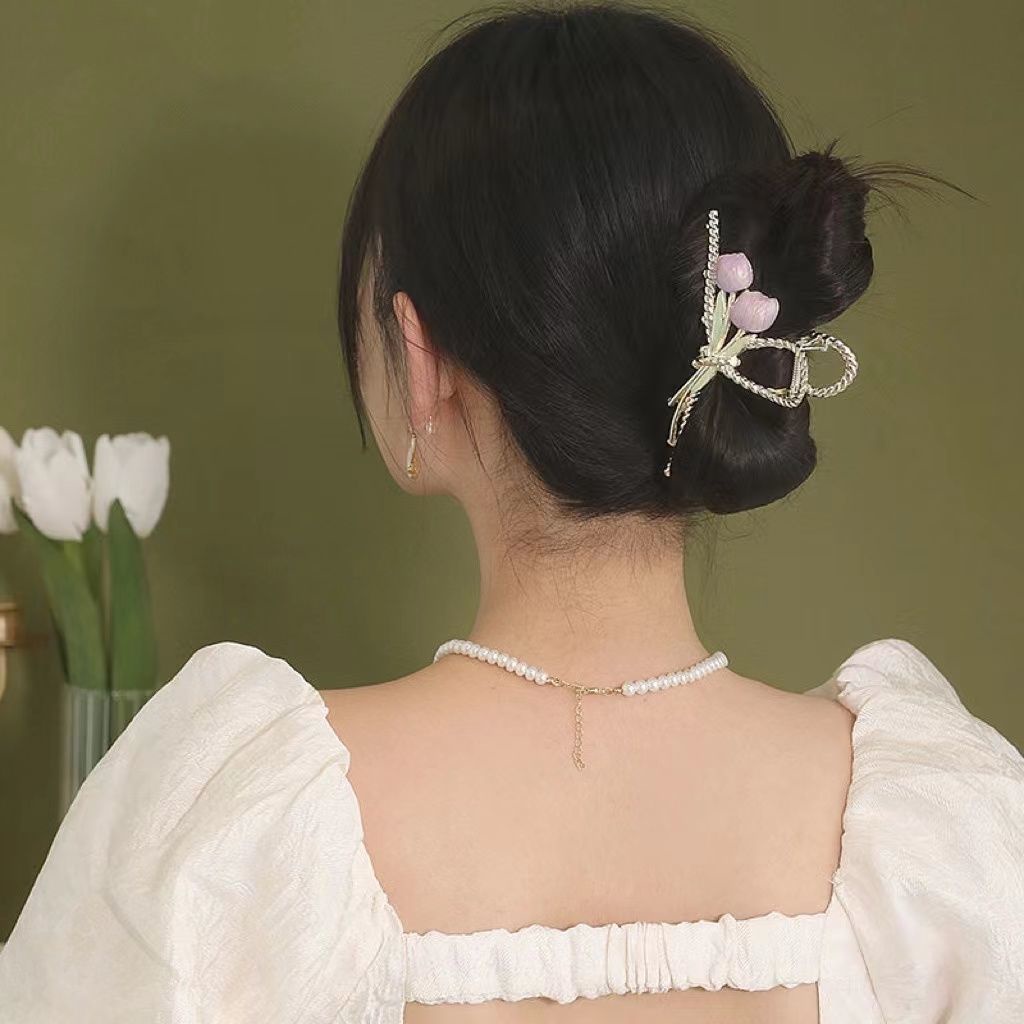 Kẹp Tóc Hình Cá Mập Bằng Kim Loại 2022 Kích Thước Lớn Phong Cách Mới Cho Nữ