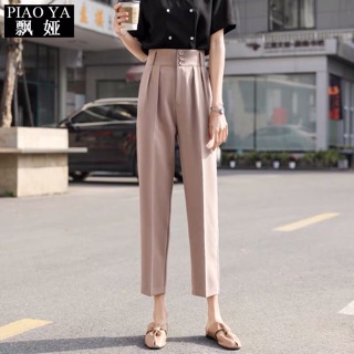 Quần Baggy công sở cạp cao 3 cúc