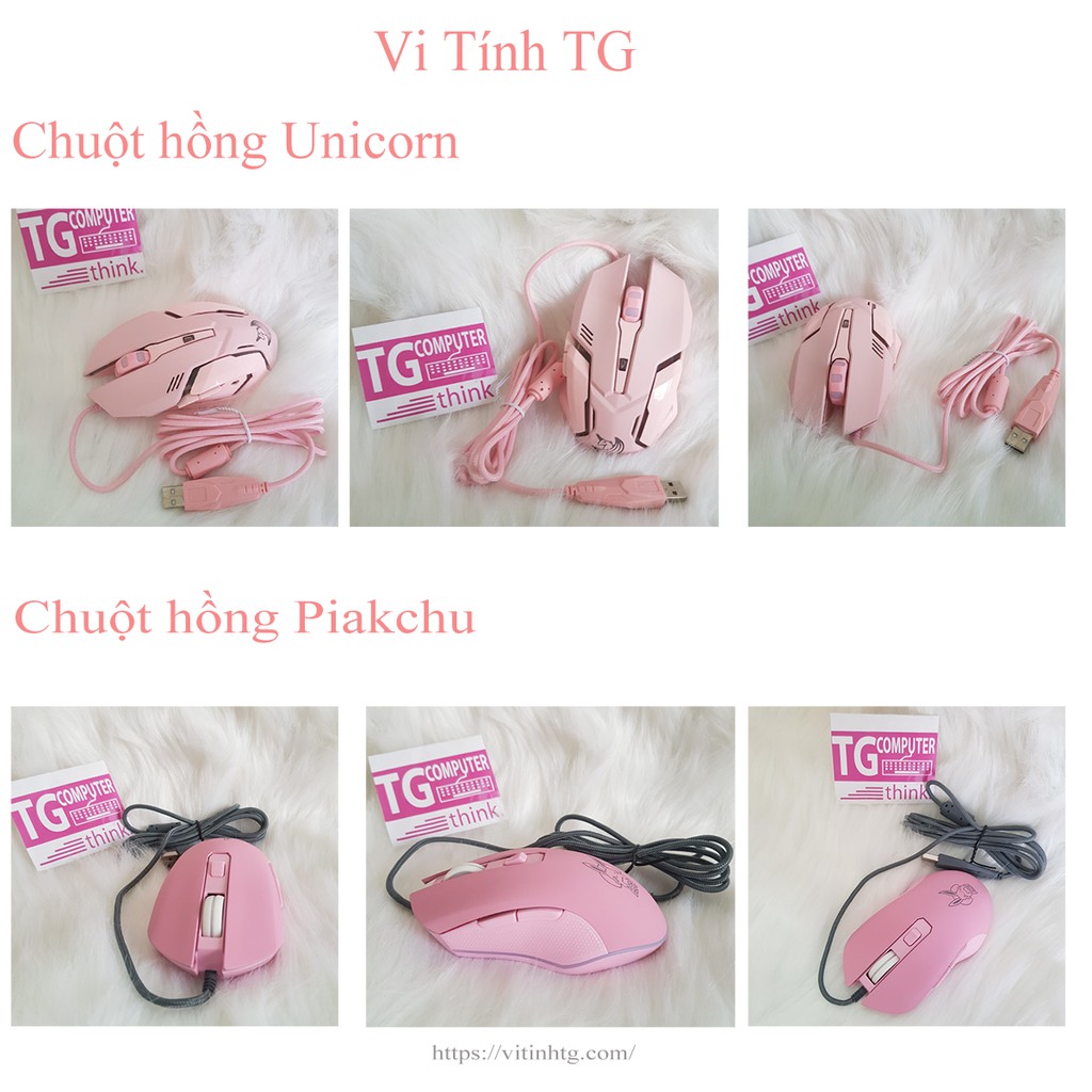 Chuột máy tính màu hồng dùng cho PC – Laptop Siêu cute đáng yêu Vi tính TG